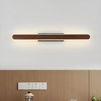 Modish Walnut Oval Acrylic LED Vanity Light