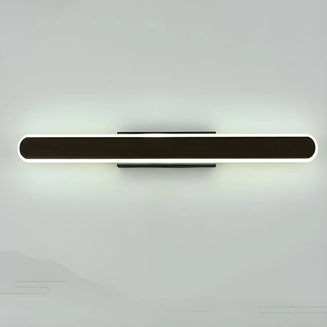 Modish Walnut Oval Acrylic LED Vanity Light