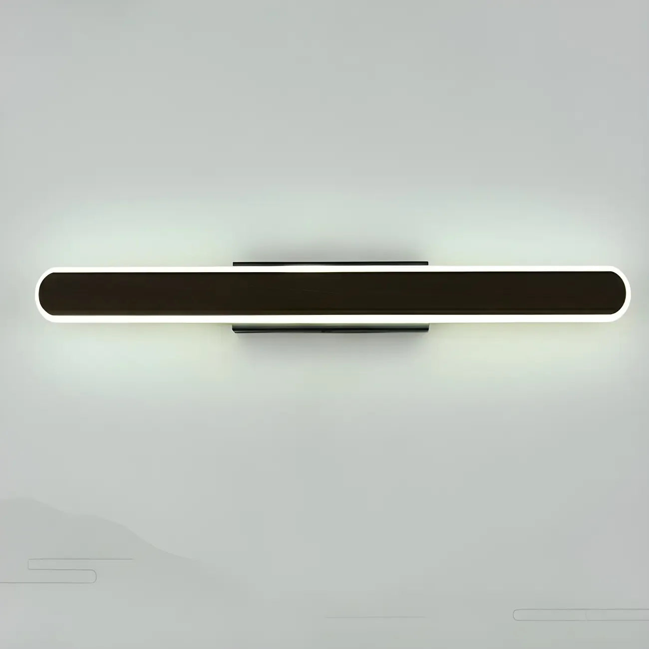 Modish Walnut Oval Acrylic LED Vanity Light