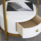 Modern Adjustable Height Metal Arc Floor Lamp with Storage Shelf