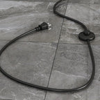 Modern Adjustable Height Metal Arc Floor Lamp with Storage Shelf