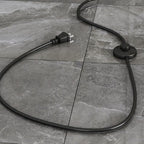 Modern Adjustable Height Metal Arc Floor Lamp with Storage Shelf