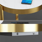 Modern Adjustable Height Metal Arc Floor Lamp with Storage Shelf