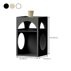 Narrow Cream Yellow Metal Arched Open Storage Nightstand