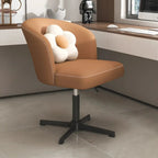 Elegant Orange Leather Swivel Office Chair