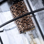 Industrial Outdoor Wall Light Black Metal Cylinder Glass Lantern