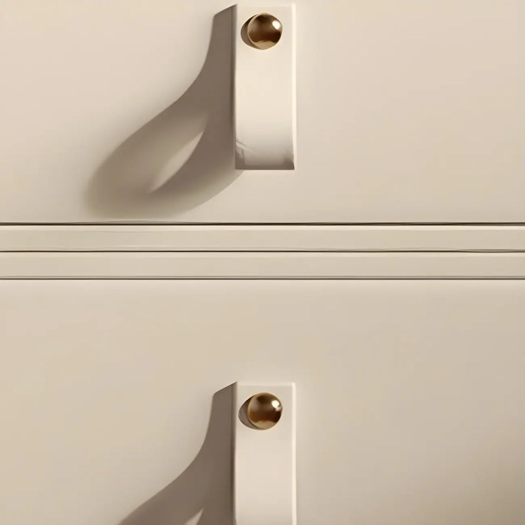 Sleek Solid Color Faux Leather Three-Tiers Drawers Nightstand