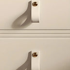 Sleek Solid Color Faux Leather Three-Tiers Drawers Nightstand