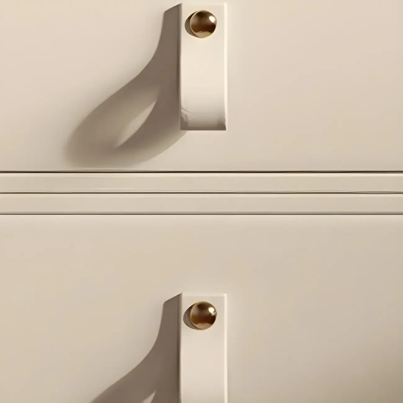 Sleek Solid Color Faux Leather Three-Tiers Drawers Nightstand