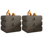 Sleek Solid Color Faux Leather Three-Tiers Drawers Nightstand