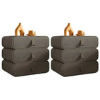Sleek Solid Color Faux Leather Three-Tiers Drawers Nightstand