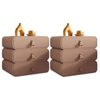 Sleek Solid Color Faux Leather Three-Tiers Drawers Nightstand