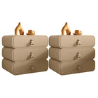 Sleek Solid Color Faux Leather Three-Tiers Drawers Nightstand