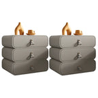 Sleek Solid Color Faux Leather Three-Tiers Drawers Nightstand