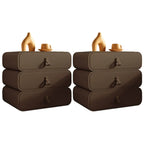 Sleek Solid Color Faux Leather Three-Tiers Drawers Nightstand