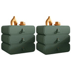 Sleek Solid Color Faux Leather Three-Tiers Drawers Nightstand