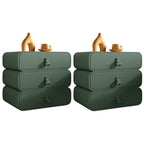 Sleek Solid Color Faux Leather Three-Tiers Drawers Nightstand