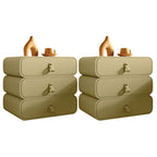 Sleek Solid Color Faux Leather Three-Tiers Drawers Nightstand