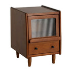 Compact Brown Solid Wood Bedside Storage Nightstand
