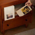 Compact Brown Solid Wood Bedside Storage Nightstand