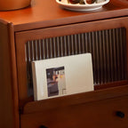 Compact Brown Solid Wood Bedside Storage Nightstand