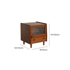 Compact Brown Solid Wood Bedside Storage Nightstand