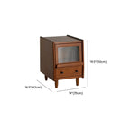 Compact Brown Solid Wood Bedside Storage Nightstand