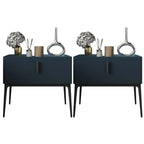 Contemporary Beige Faux Leather 4-Leg Drawer Nightstand