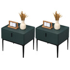 Contemporary Beige Faux Leather 4-Leg Drawer Nightstand