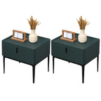 Contemporary Beige Faux Leather 4-Leg Drawer Nightstand
