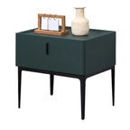 Contemporary Beige Faux Leather 4-Leg Drawer Nightstand