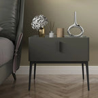 Contemporary Beige Faux Leather 4-Leg Drawer Nightstand