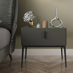 Contemporary Beige Faux Leather 4-Leg Drawer Nightstand