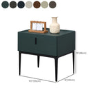 Contemporary Beige Faux Leather 4-Leg Drawer Nightstand