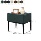 Contemporary Beige Faux Leather 4-Leg Drawer Nightstand