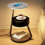 Lighting 3-Tier Faux Marble Top Open Storage Nightstand