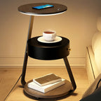Lighting 3-Tier Faux Marble Top Open Storage Nightstand