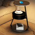 Lighting 3-Tier Faux Marble Top Open Storage Nightstand