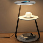 Lighting 3-Tier Faux Marble Top Open Storage Nightstand