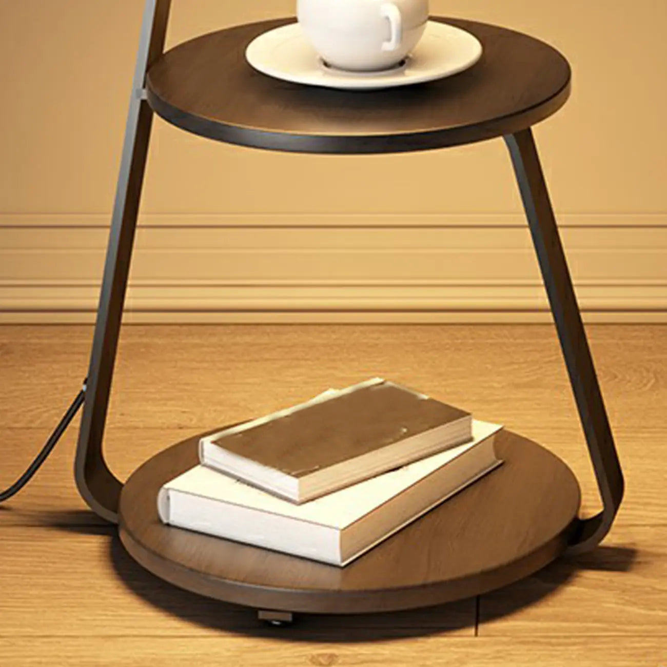 Lighting 3-Tier Faux Marble Top Open Storage Nightstand