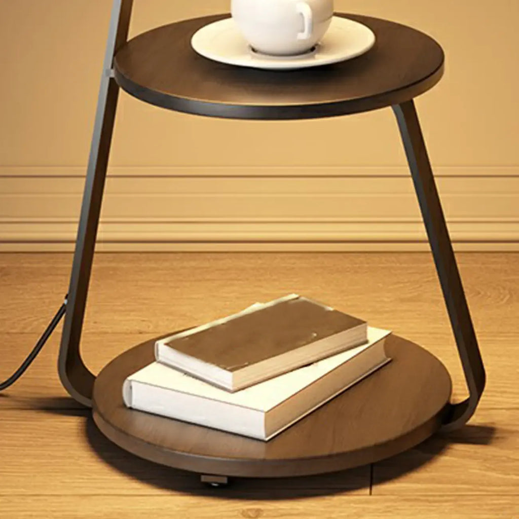 Lighting 3-Tier Faux Marble Top Open Storage Nightstand