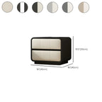 Modern Leather Wood Soft-Line 2 Drawer Nightstand