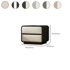 Modern Leather Wood Soft-Line 2 Drawer Nightstand