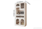Tall White MDF Fluted Glass Doors Wine storage Sideboard