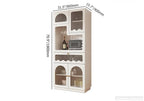 Tall White MDF Fluted Glass Doors Wine storage Sideboard