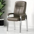 HomeyFad Modern Leather Metal 4-Leg Office Chair with Arms