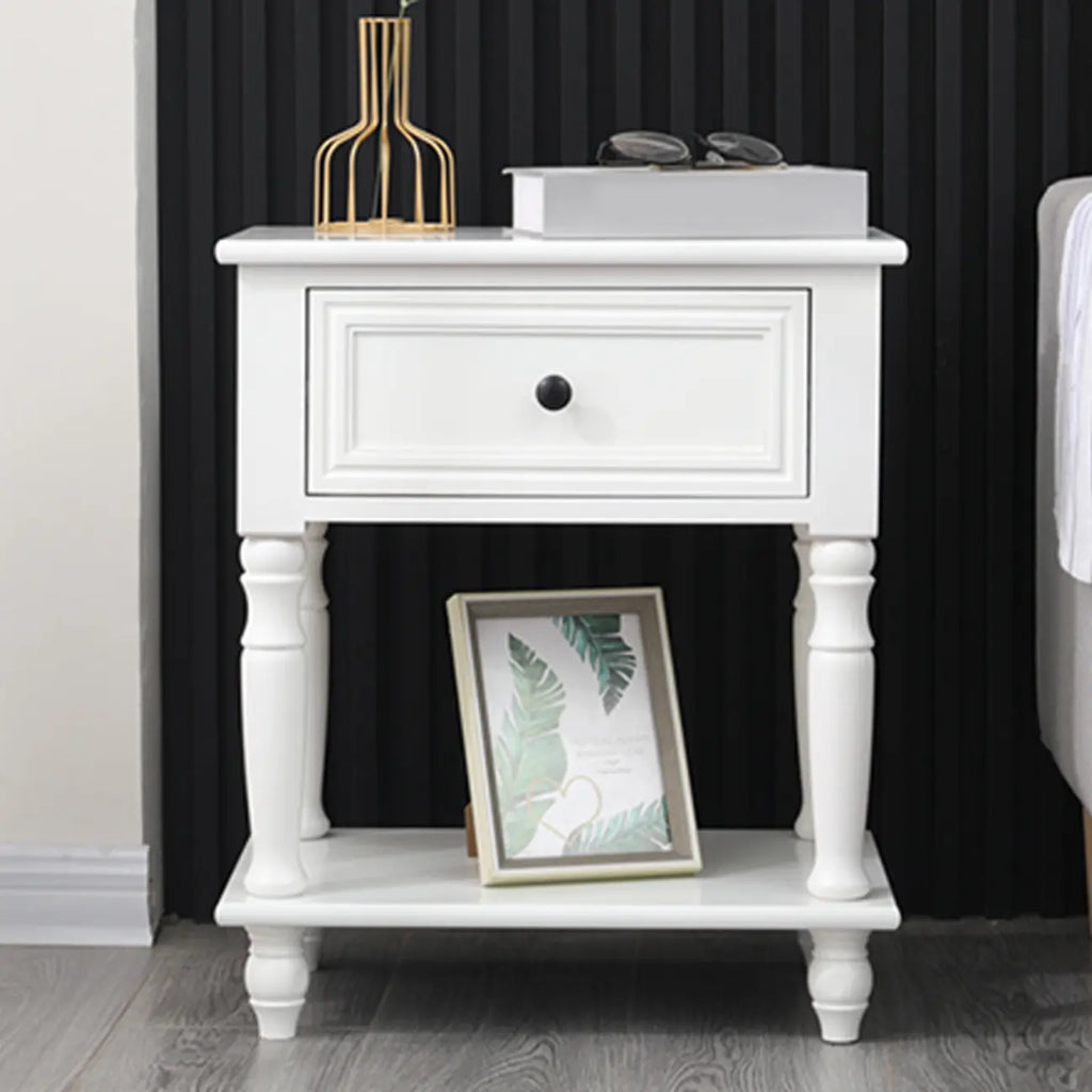 Traditional Wood Nightstand with Drawers