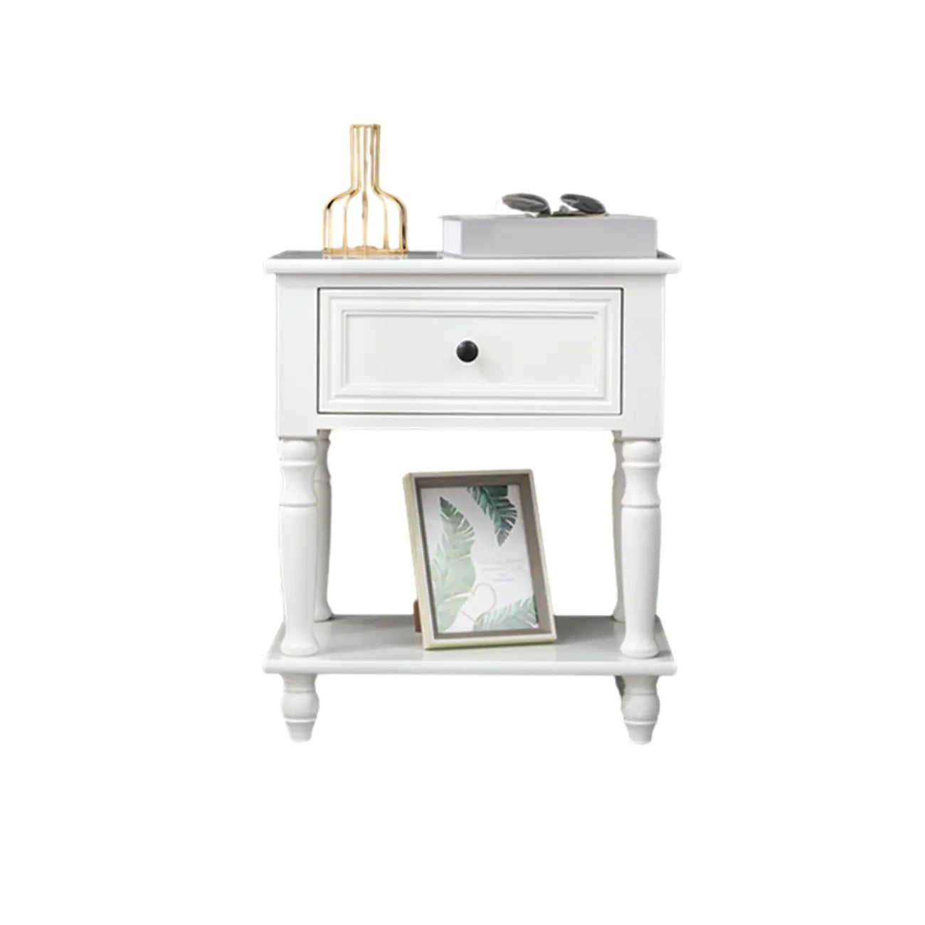 Traditional Wood Nightstand with Drawers