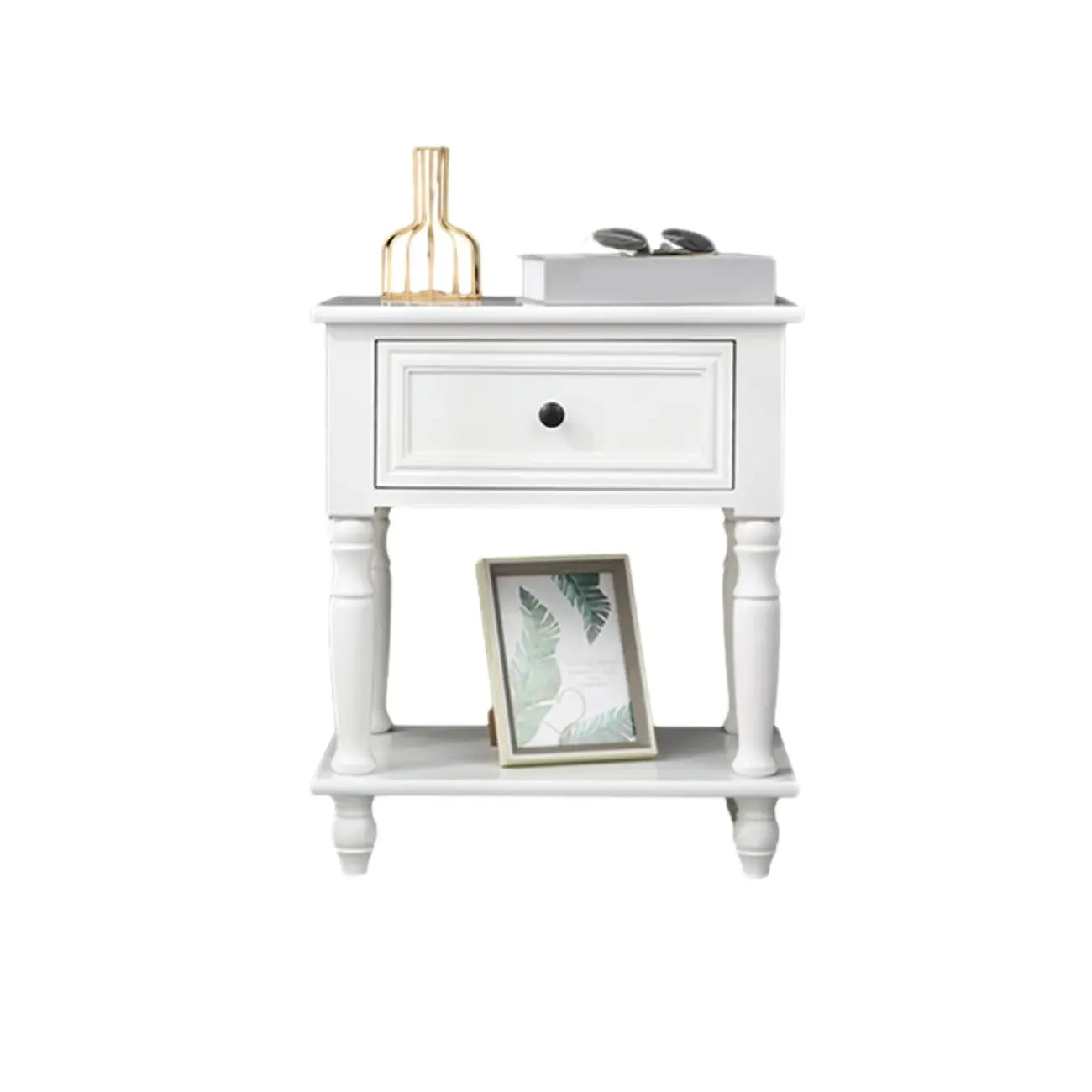 Traditional Wood Nightstand with Drawers