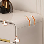 Glam Beige Solid Wood Shoe Cabinet with Display Top